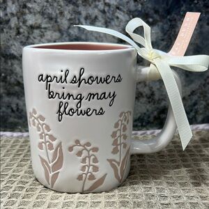 NWT Rae Dunn “APRIL SHOWERS BRING MAY FLOWERS” 16 oz Mug
